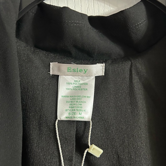 Esley Studded Black Vest Jacket Open Front NWT Size M.  1796 - Picture 4 of 6